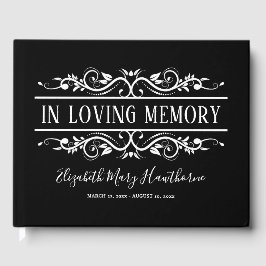 Libro funeral negro de la condolencia | Monumento