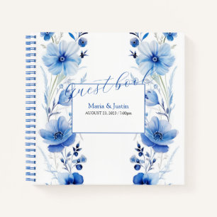 Libro Guestbook de las flores azules en color de a