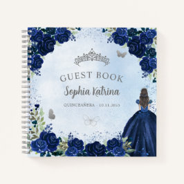 Libro Guestbook de Quinceanera azul de la Marina F
