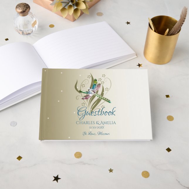 Libro Guestbook del Día de la Boda de la Dragonimo (Anverso Abierto)