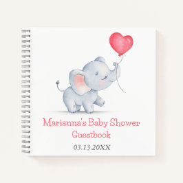 Libro Guestbook Simple Elephant & Heart Balloon
