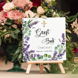 Libro invitado baptism lavender eucalipto