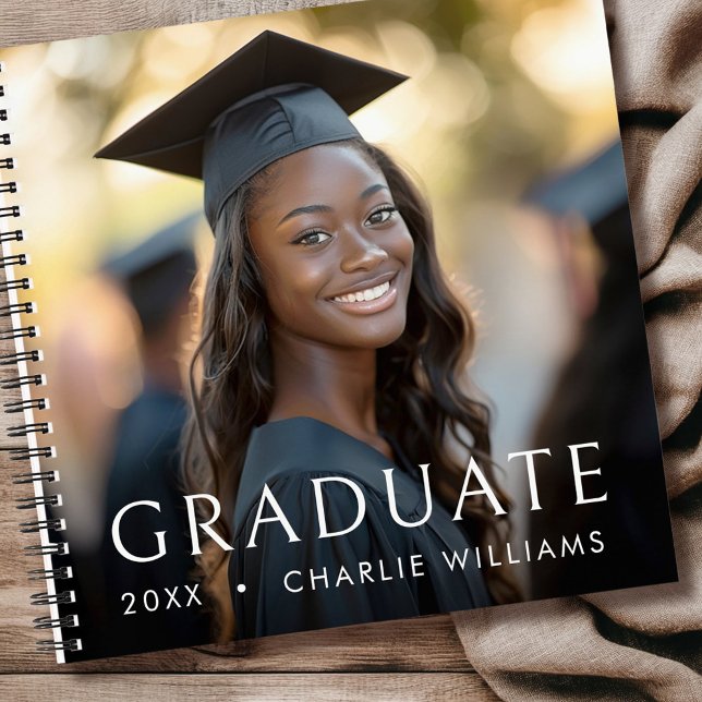Libro invitado de graduación con foto de graduados (Graduation photo graduate name year guest book)