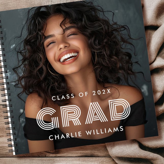 Libro invitado de graduación con foto de graduados (Graduation photo graduate name year guest book)