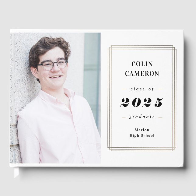 Libro invitado de la fiesta de graduación de borde (Anverso)