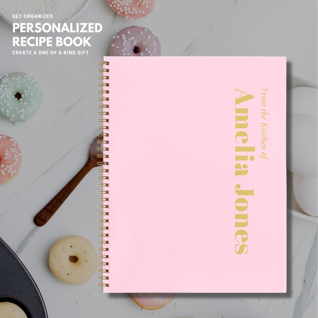 Libro minimalista de recetas personalizadas rosada (Subido por el creador)