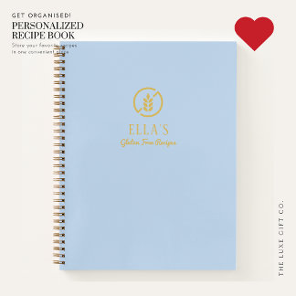 Libro moderno de recetas en blanco libre de gluten