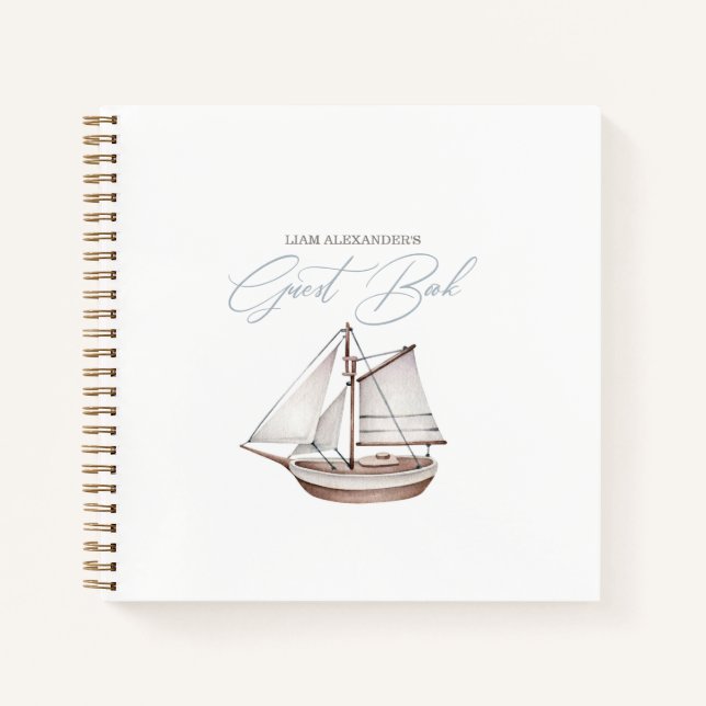 Libro Nautical Baby Shower Sailor Guest Book (Anverso)