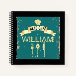 Libro personalizado de recetas de chef fresco para
