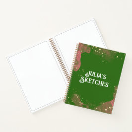 Libro personalizado remolino verde rosa para dibuj