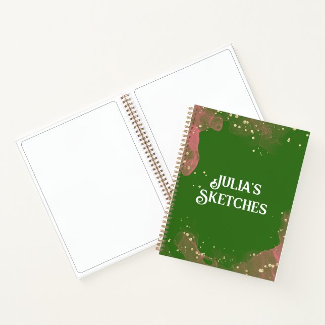 Libro personalizado remolino verde rosa para dibuj (Interior)