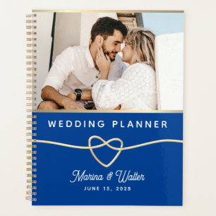 Libro Planificador de Boda con Foto Azul
