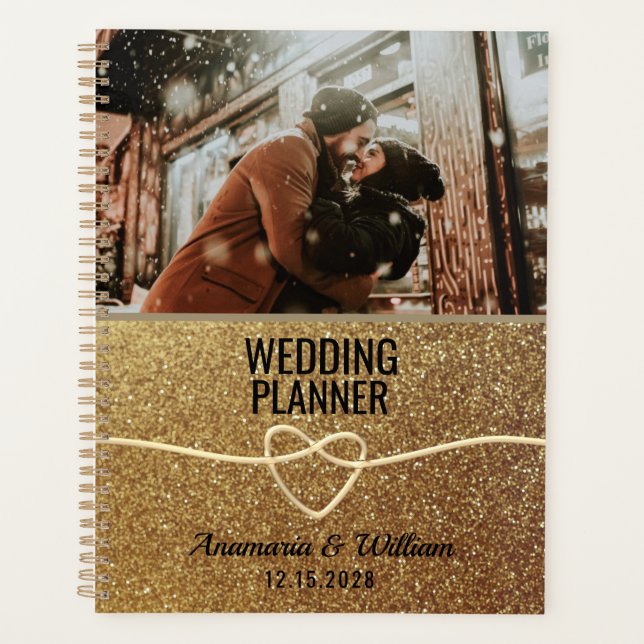 Libro Planificador de Boda con Foto Dorada (Anverso)