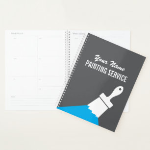 Libro planificador de servicio de pintura con logo