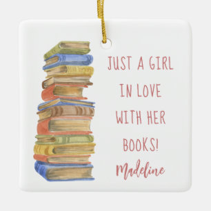 Libro Stack Book Lover Ornamento cerámico