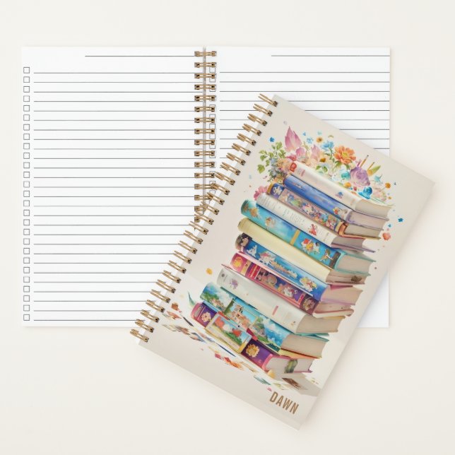 Libro Stack Leyendo Amantes Watercolor Art (Interior)
