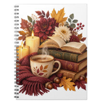 Libros Acogedores y Cuaderno de Otoño de Café