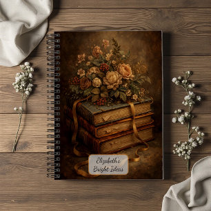 Libros antiguos y flores de otoño