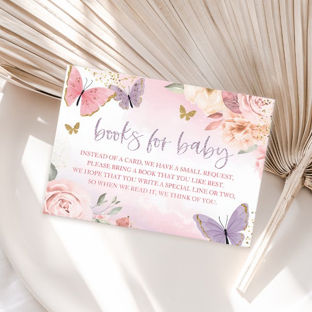 Libros Baby Shower de mariposa para tarjeta de beb (Butterfly Baby Shower Books for Baby Card)