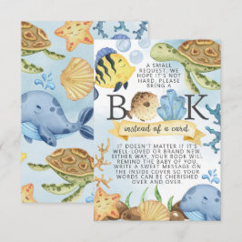 Libros bajo el mar para la tarjeta de solicitud de