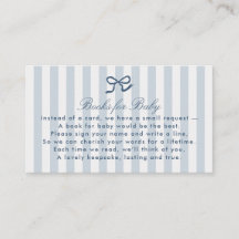 Libros Blue Bow & Stripes para tarjeta de cierre p