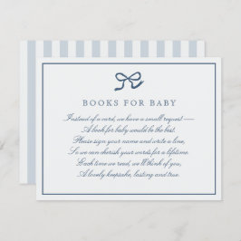 Libros Blue Bow & Stripes para tarjeta de cierre p