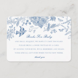 Libros Blue Toile Jouy para la invitación al bebé