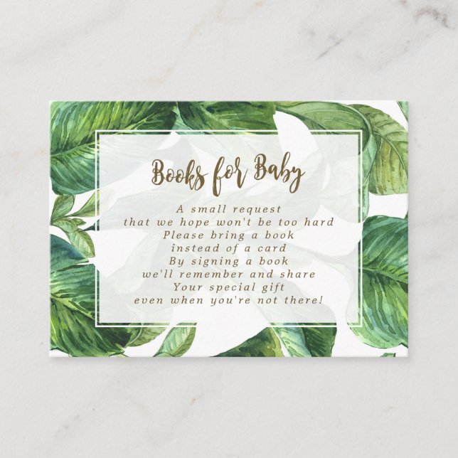 libros con tarjetas para bebés hojas tropicales (Anverso)