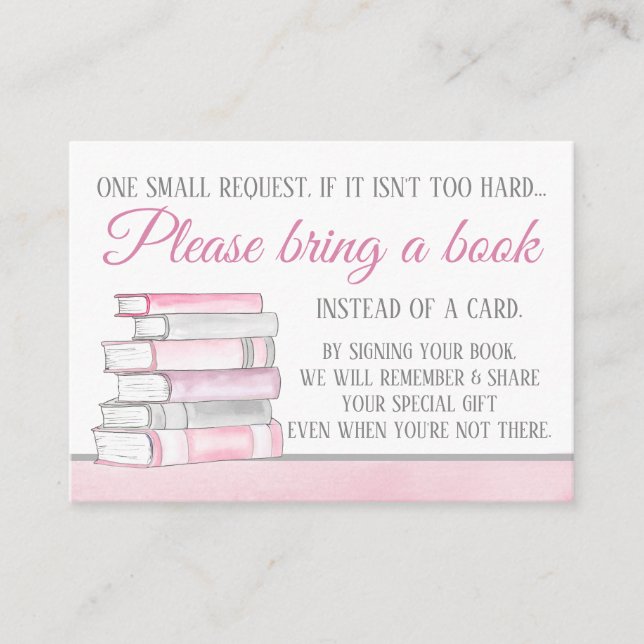 Libros de acuarela rosa chica traen tarjetas de li (Anverso)