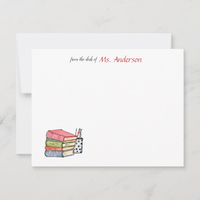 Libros de acuarela y bolígrafos tarjeta de agradec (Anverso)