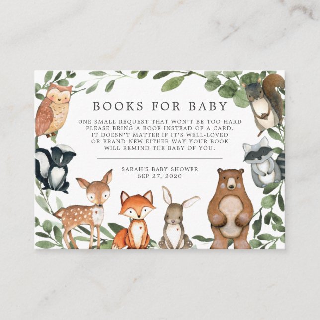 Libros De Animales De Woodland Para Tarjeta Baby S (Anverso)