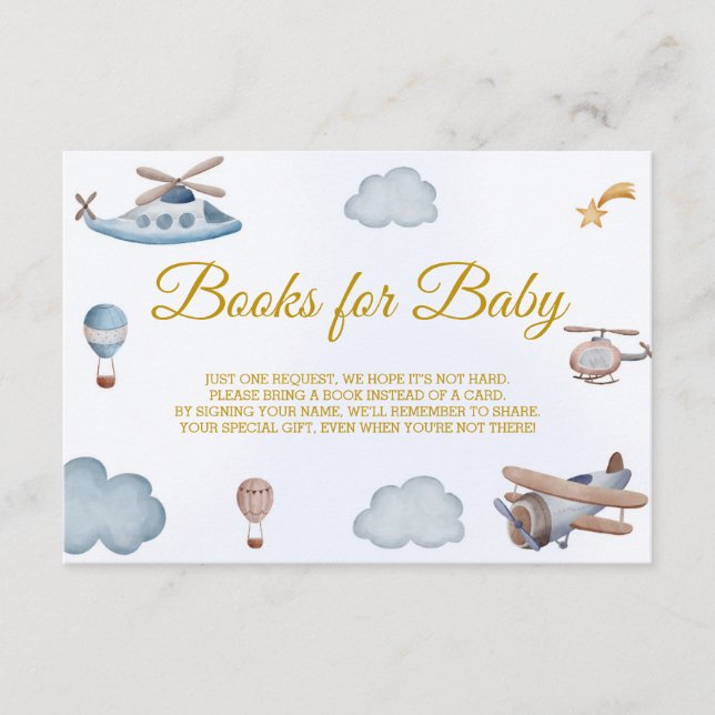 Libros de avión para la tarjeta de envoltura de be (Anverso)