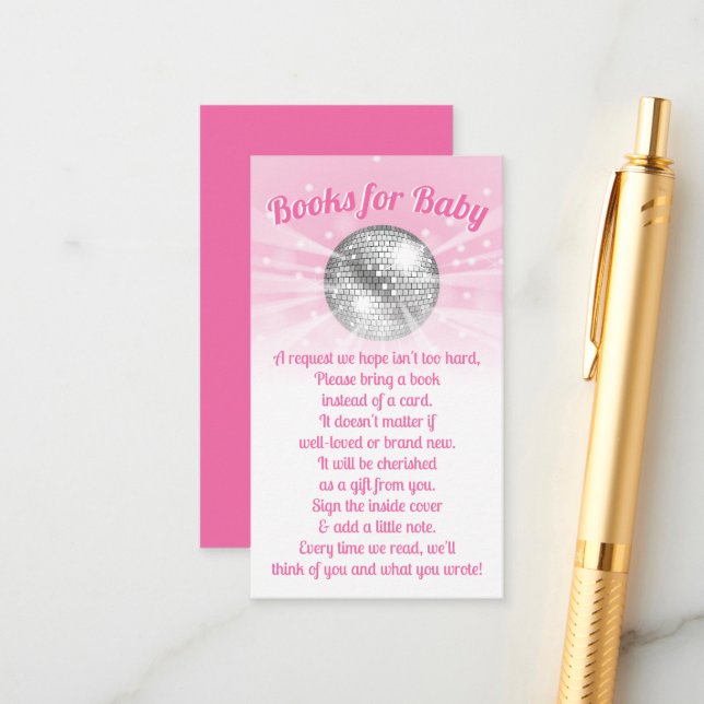 Libros de Baby Shower de Disco Ball para tarjetas  (Anverso/Reverso In Situ)