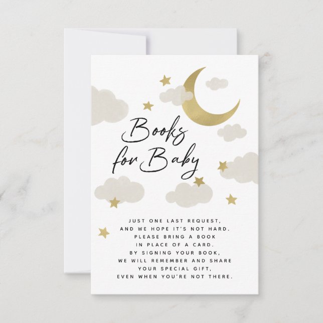 Libros de Baby Shower para bebés de Luna y Estrell (Anverso)
