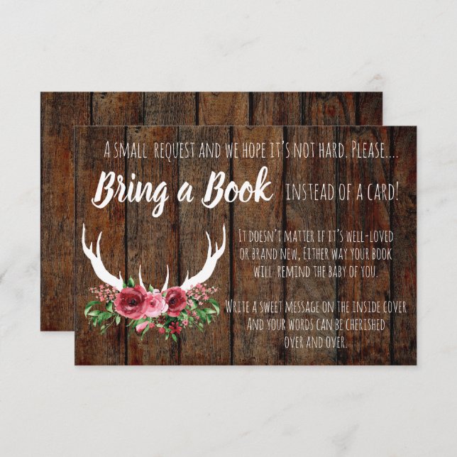 Libros De Baby Shower Para La Tarjeta De Bebé (Anverso / Reverso)