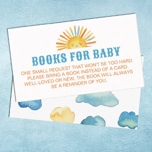 Libros de Baby Shower Sunshine para tarjeta de env