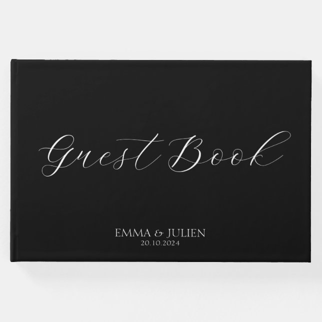 Libros de boda blanco y negro clásicos (Anverso)