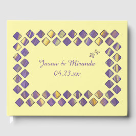 Libros de Boda de mariposas moradas y amarillas