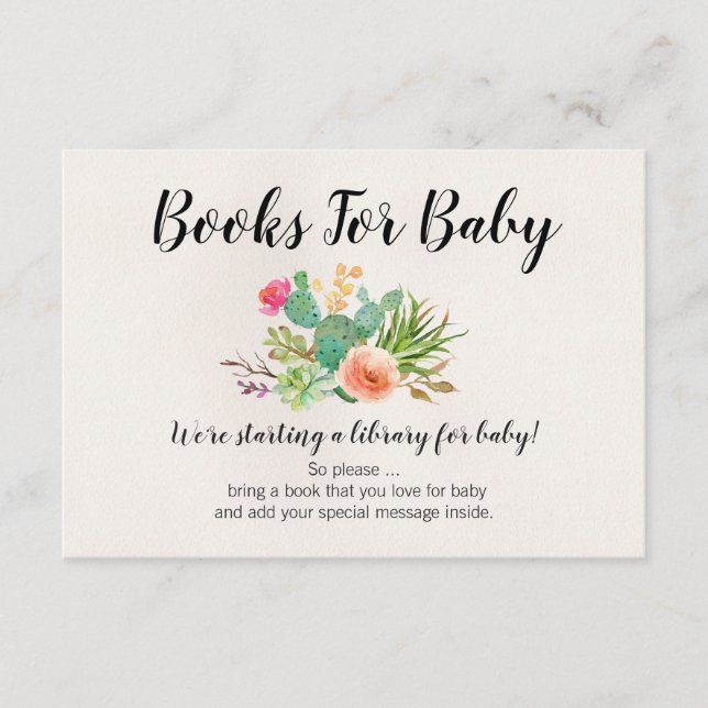 Libros De Cactus Para Bebés Nota De Baby Shower In (Anverso)