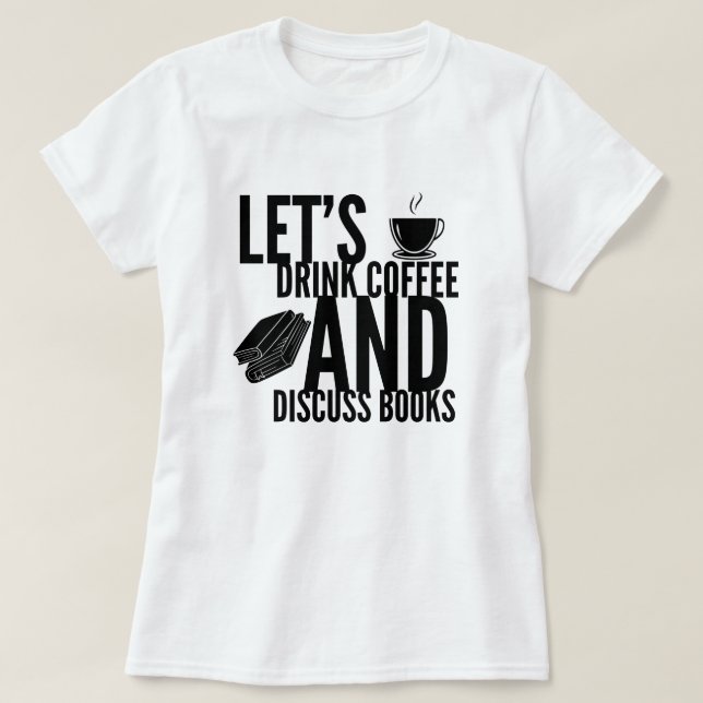Libros de café leyendo camiseta (Diseño del anverso)