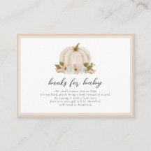 Libros de calabaza floral neutra para tarjeta de b