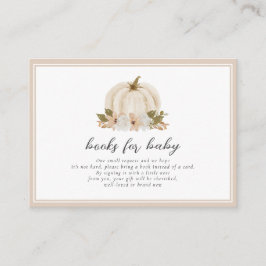 Libros de calabaza floral neutra para tarjeta de b