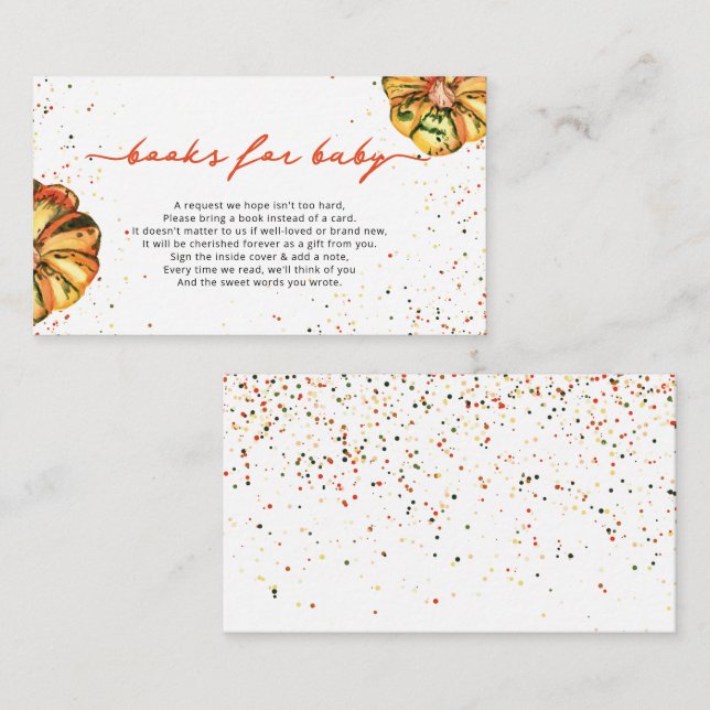 Libros de calabaza pequeña para la tarjeta de aloj (Anverso / Reverso)