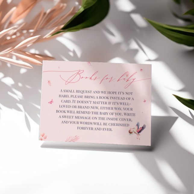 Libros de cigüeñas rosadas para tarjeta de envoltu (Subido por el creador)