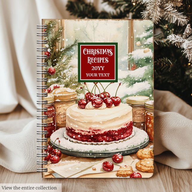 Libros de cocina de Navidades tradicionales para f (Traditional Christmas cookbook notebook for family)