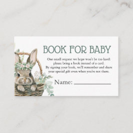 Libros de conejo verde para tarjeta Baby Shower
