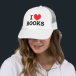 Libros de corazón Sombrero camionero para amantes<br><div class="desc">Libros de corazón Sombrero Camionero para los amantes de los libros. Haz tu propio gorro divertido. Personalice esta plantilla con su propio texto divertido.</div>