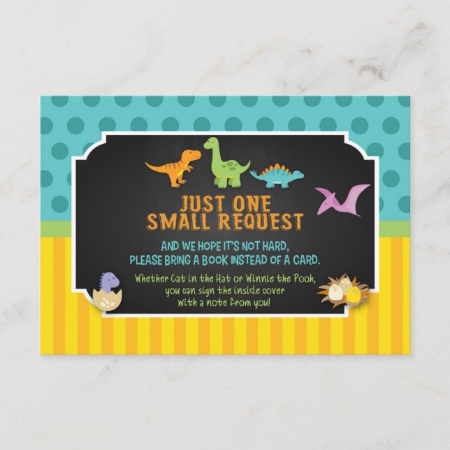 Libros de Dinosaurios para Tarjeta de Bebé (Anverso)