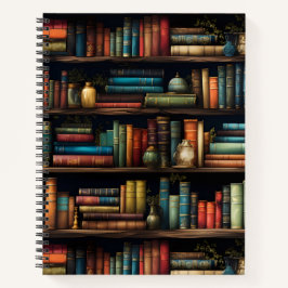 Libros de época en el patrón de estantería