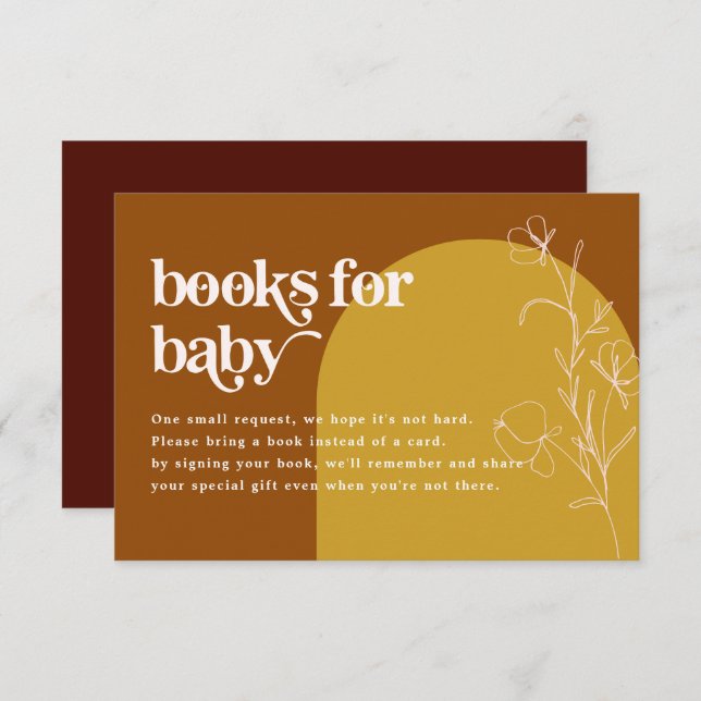 Libros de FARRAH Retro 70 para tarjeta de Baby Sho (Anverso / Reverso)